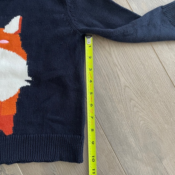 CAT AND JACK Blue Orange Fox Knit Sweater Toddler Boy Size 4T Color Block Cotton - Picture 6 of 7